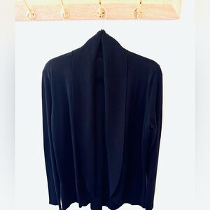 Elegant Black Open Front Cardigan